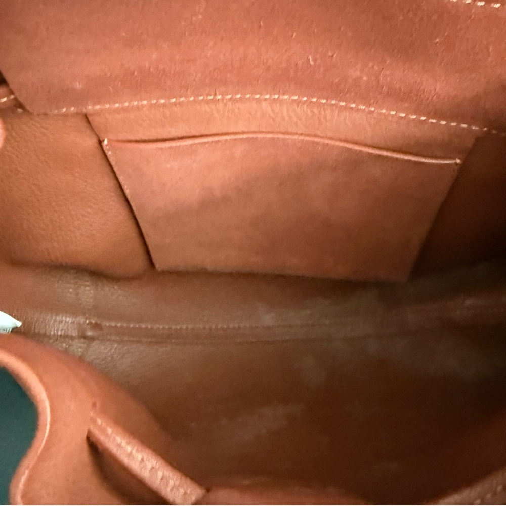 Mansur Gavriel Soft Suede Brick Brown Lady Bag Gold Hardware - Picture 14 of 16
